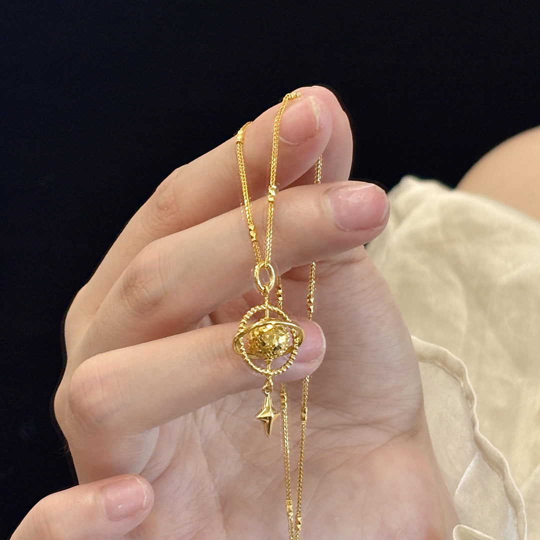 Collana cuore martellata oro