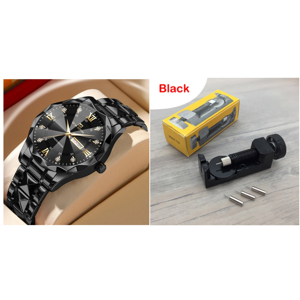 Orologio doppio calendario impermeabile in tungsteno