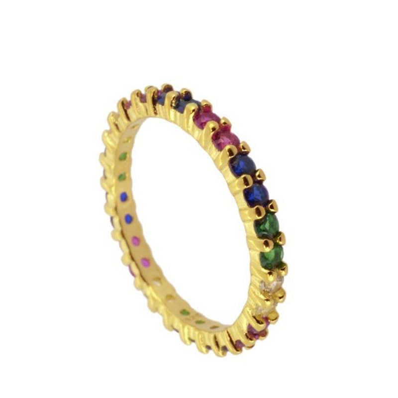 Anello rame con zirconi colorati
