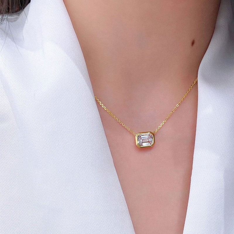 Collana Moissanite Rettangolare
