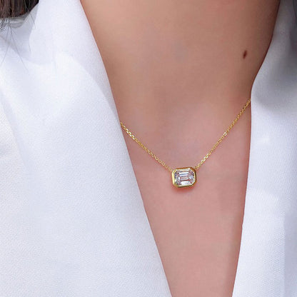 Collana Moissanite Rettangolare