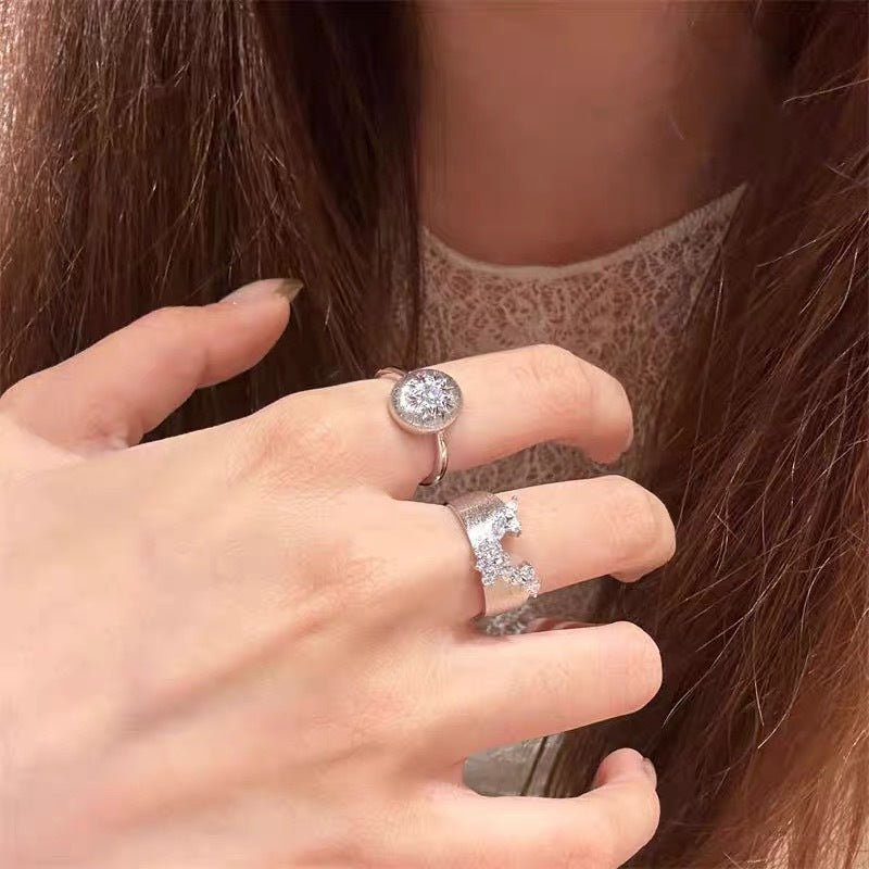 Anello fiocco di neve e stella