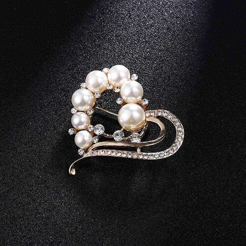 Spilla perla strass