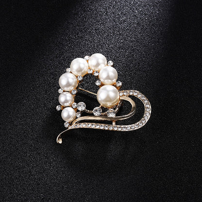 Spilla perla strass