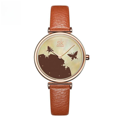 Orologio donna impermeabile con farfalla