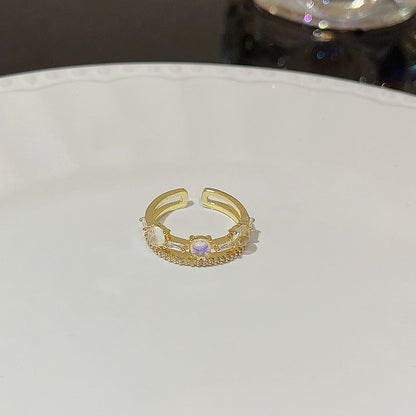 Anello farfalla zircone regolabile da donna