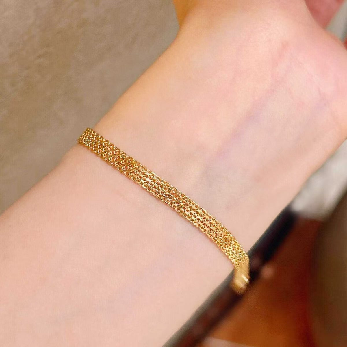Bracciale intrecciato vintage in oro