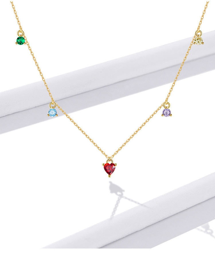 Collana zirconi colorati argento