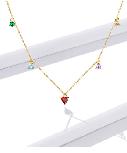 Collana zirconi colorati argento