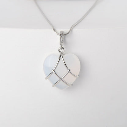 Collana cuore zircone acciaio titanio