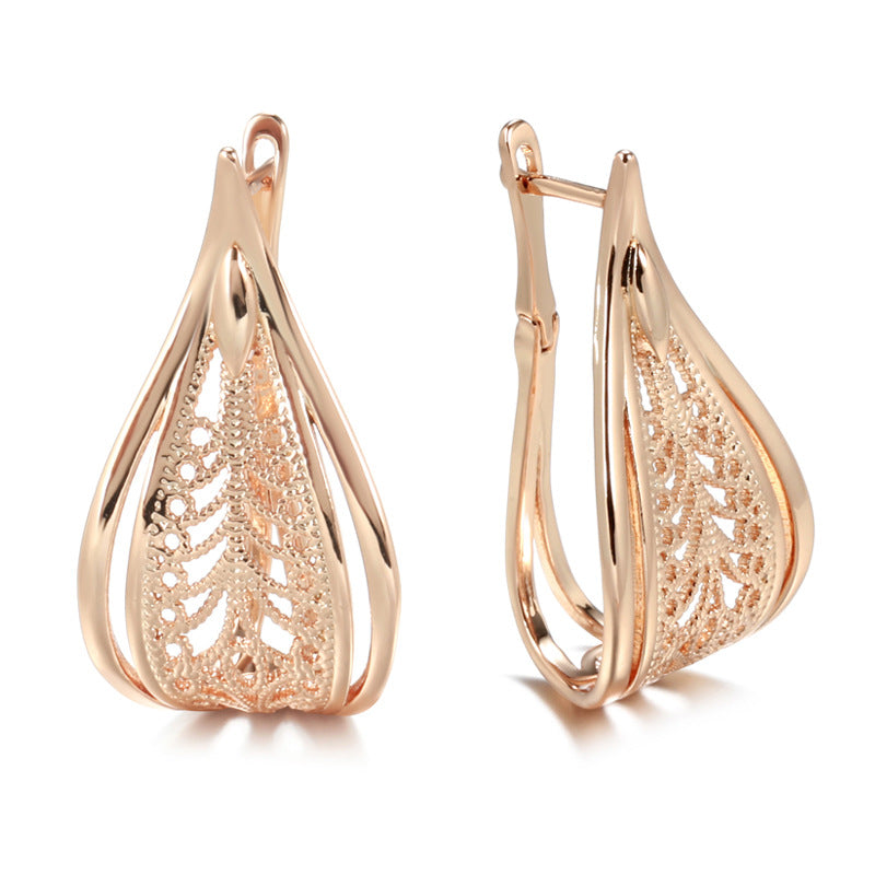 Orecchini oro rosa geometrici