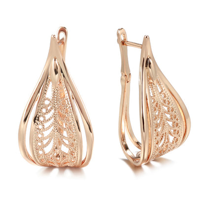 Orecchini oro rosa geometrici