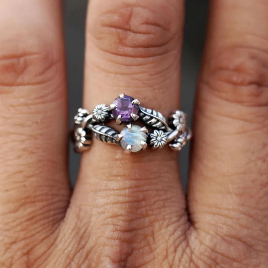 Anello fiore viola