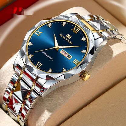 Orologio doppio calendario impermeabile in tungsteno