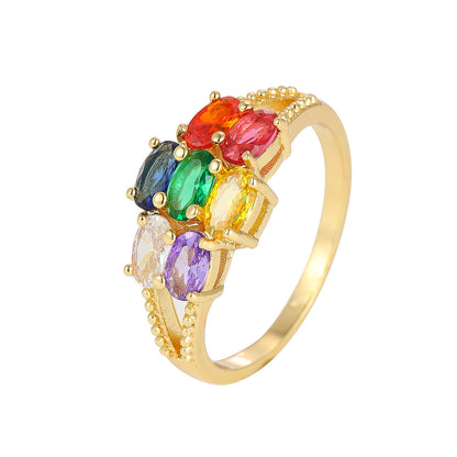 Anello zirconi colorati da donna