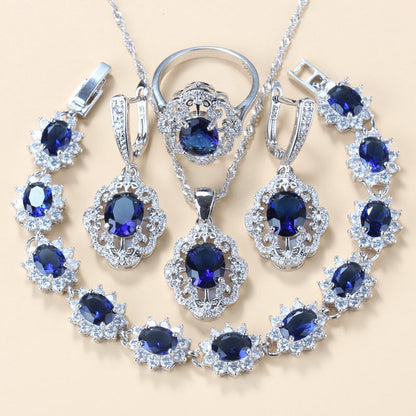 Set gioielli granato e zircone
