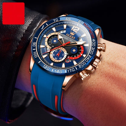Orologio silicone al quarzo luminoso multifunzione da uomo