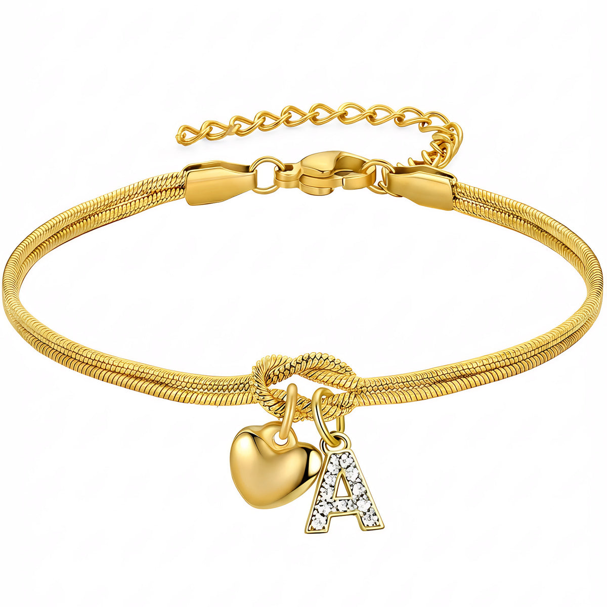 Bracciale Pendente Cuore con Lettere