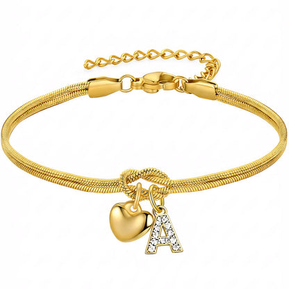 Bracciale Pendente Cuore con Lettere