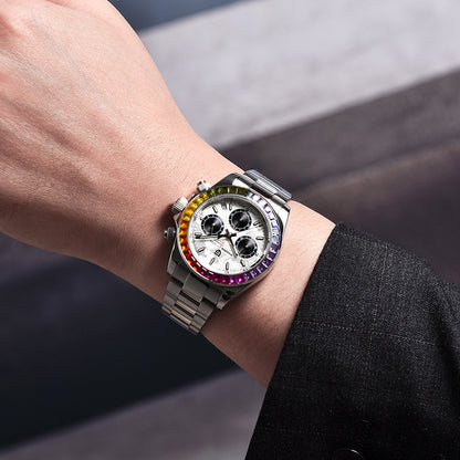 Orologio uomo acciaio cristalli