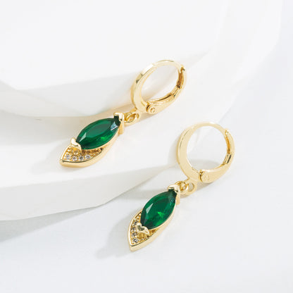 Orecchini geometrici oro zircone