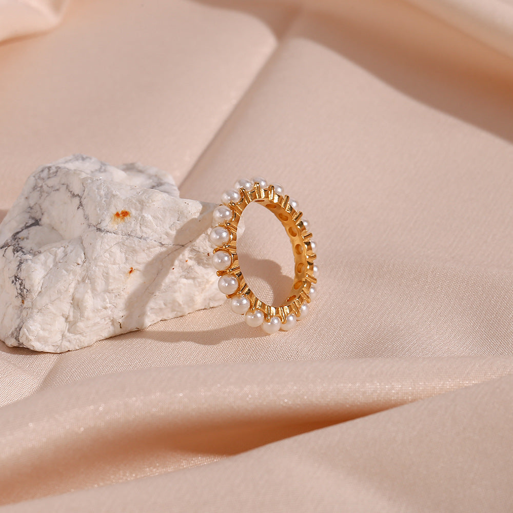 Anello rotondo placcato oro