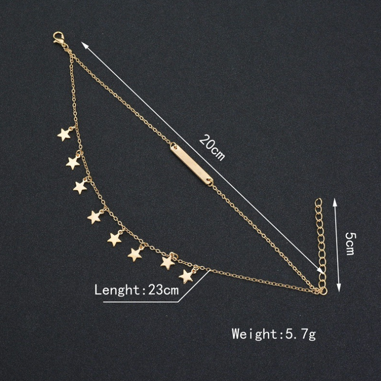Cavigliera turchese multi-strato