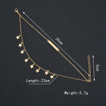 Cavigliera turchese multi-strato