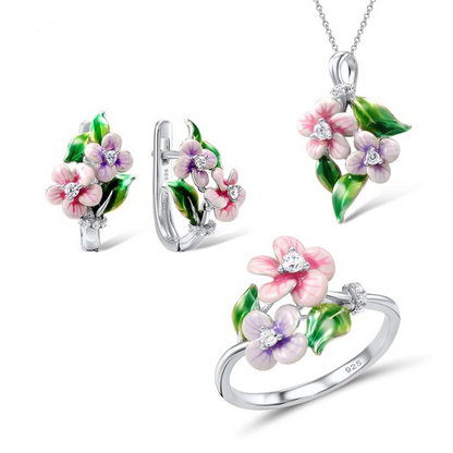 Orecchini fiore smaltato pendente