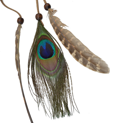 Fascia capelli penna pavone