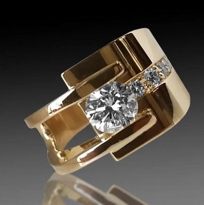 Anello oro e zircone