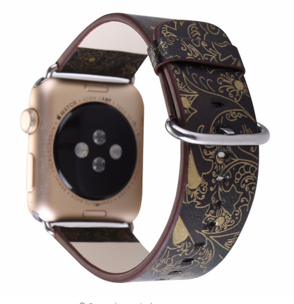 Orologio con cinturino pelle floreale