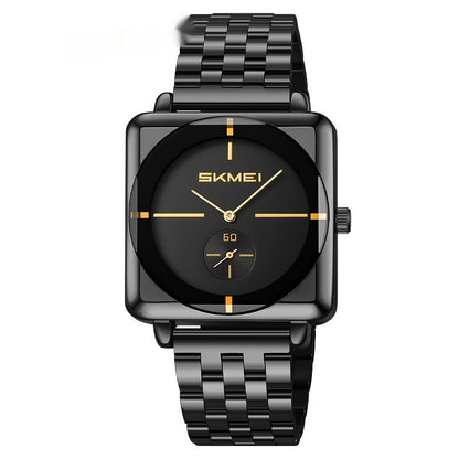 Orologio quadrato acciaio secondi