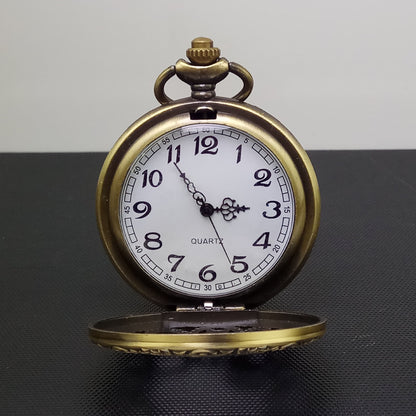 Orologio da tasca vintage cavo con ingranaggi
