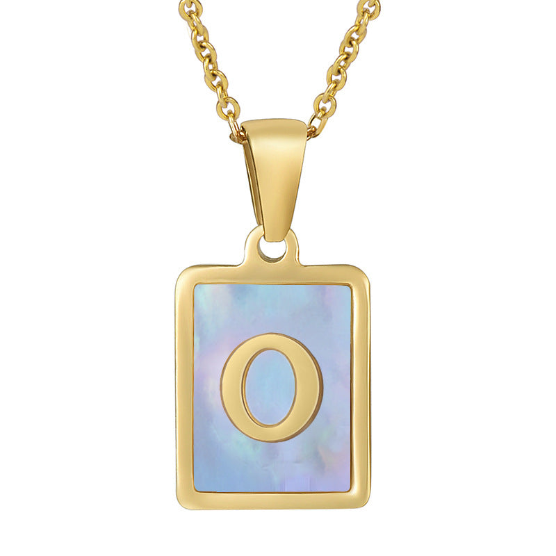 Collana titanio con lettera e conchiglia