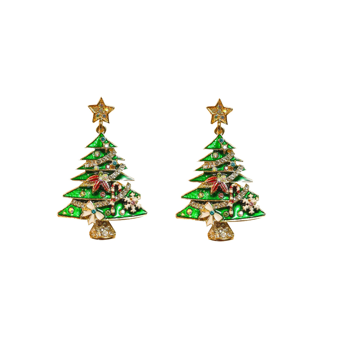 Spilla albero Natale zirconi