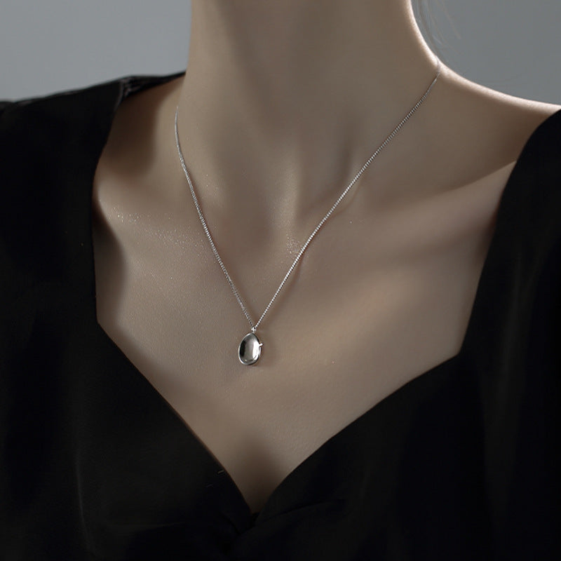 Collana argento geometrica Ovale concava