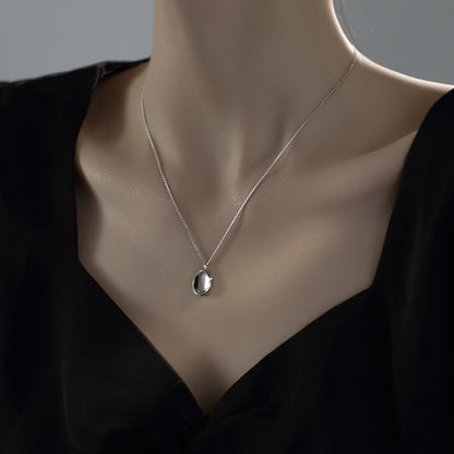 Collana argento geometrica Ovale concava