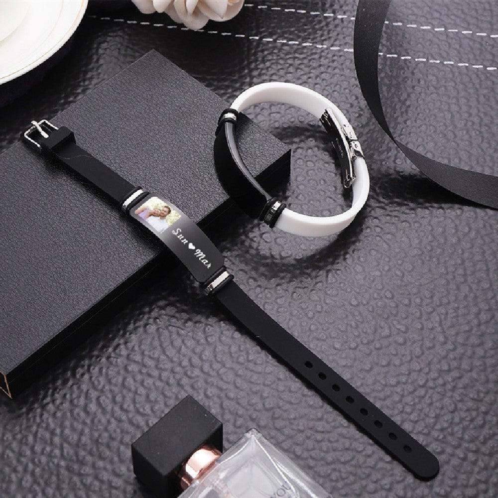 Bracciale titanio inciso San Valentino