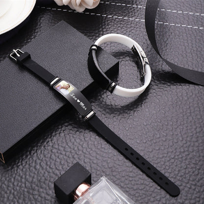 Bracciale titanio inciso San Valentino