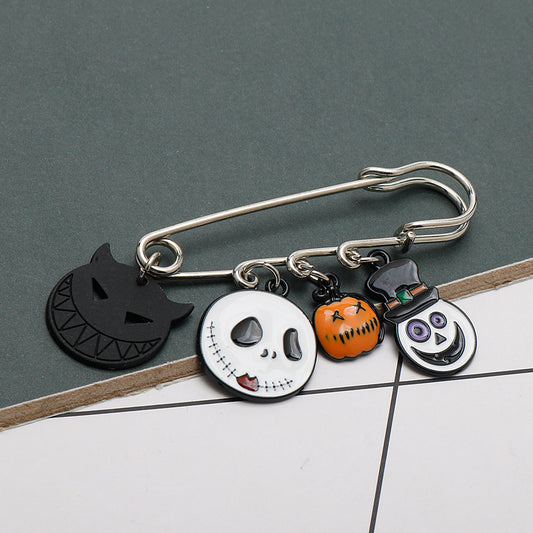Spilla Halloween Zucca Gatto