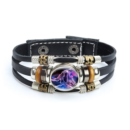Bracciale perle di legno zodiaco