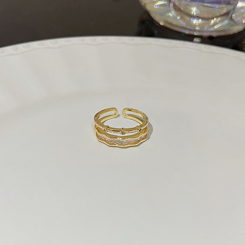 Anello farfalla zircone regolabile da donna
