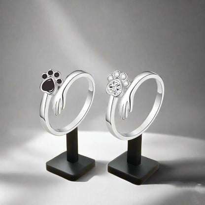 Anello zampe di gatto con zircone