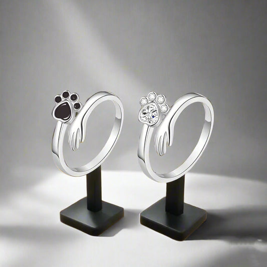 Anello zampe di gatto con zircone