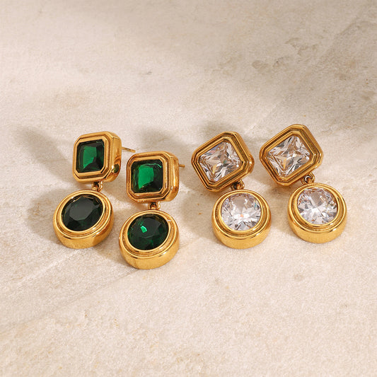 Orecchini geometrici zircone personalizzati