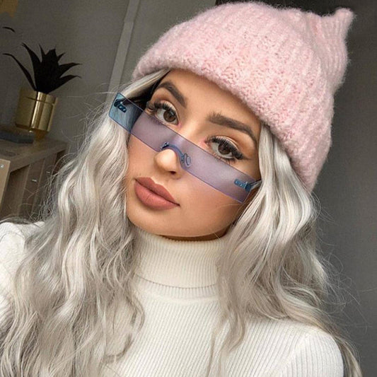 Occhiali da sole rimless quadrati monopezzo