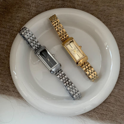 Orologio donna rettangolare retrò color oro