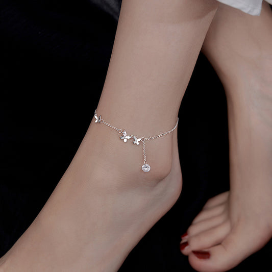Cavigliera farfalla argento sterling