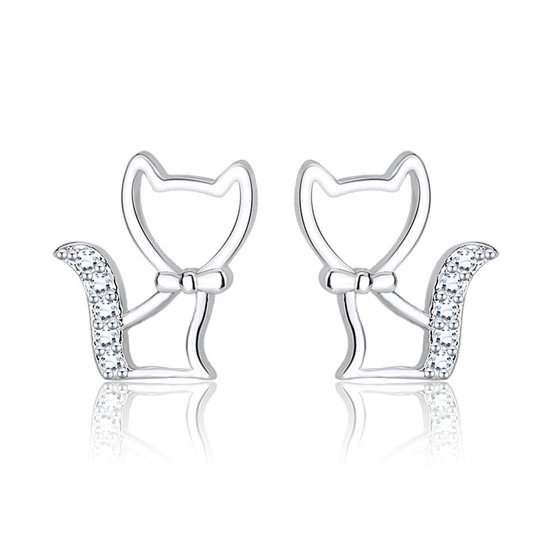 Orecchini argento zircone farfalla